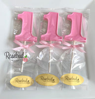12 NUMBER ONE #1 Chocolate Lollipop Candy Party Favors 1st Birthday