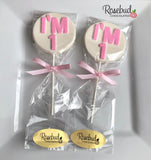 12 NUMBER ONE "I'm 1" Chocolate Lollipop Candy Party Favors 1st Birthday #1