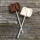 12 NUMBER TWENTY #20 Chocolate Lollipop Candy Party Favors 20th Birthday