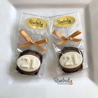 12 NUMBER TWENTY ONE #21 Chocolate Covered Oreo Cookie Candy Party Favors 21st Birthday