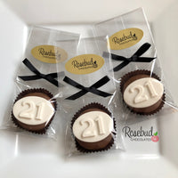 12 NUMBER TWENTY ONE #21 Chocolate Covered Oreo Cookie Candy Party Favors 21st Birthday