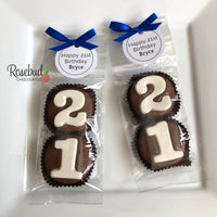 8 Sets #21 Chocolate Covered Oreo Cookie Candy Party Favors CUSTOM TAGS 21st Birthday