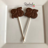 12 NUMBER TWENTY-FIVE #25 Chocolate Lollipop Birthday Party Favors