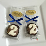 12 NUMBER TWO #2 Chocolate Covered Oreo Cookie Candy Party Favors 2nd Birthday