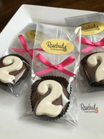 12 NUMBER TWO #2 Chocolate Covered Oreo Cookie Candy Party Favors 2nd Birthday