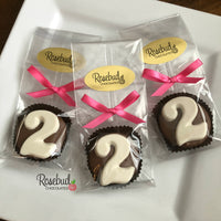 12 NUMBER TWO #2 Chocolate Covered Oreo Cookie Candy Party Favors 2nd Birthday