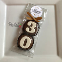 8 Sets #30 Chocolate Covered Oreo Cookies CHEERS to 30 Years LABEL 30th Birthday Party Favors
