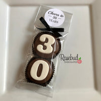 8 Sets #30 Chocolate Covered Oreo Cookies CHEERS to 30 Years LABEL 30th Birthday Party Favors