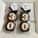 8 Sets #30 Chocolate Covered Oreo Cookies CHEERS to 30 Years LABEL 30th Birthday Party Favors