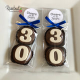 8 Sets #30 Chocolate Covered Oreo Cookies CHEERS to 30 Years LABEL 30th Birthday Party Favors