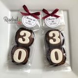8 Sets #30 Chocolate Covered Oreo Cookie CHEERS to 30 Years TAGS 30th Birthday Party Favors