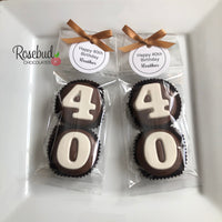 8 Sets #40 Chocolate Covered Oreo Cookie Candy Party Favors CUSTOM TAGS 40th Birthday