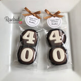 8 Sets #40 Chocolate Covered Oreo Cookie Candy Party Favors CUSTOM TAGS 40th Birthday