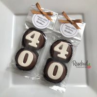 8 Sets #40 Chocolate Covered Oreo Cookie Candy Party Favors CUSTOM TAGS 40th Birthday