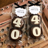 8 Sets #40 Chocolate Covered Oreo Cookie Candy Party Favors CUSTOM TAGS 40th Birthday