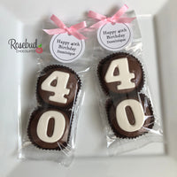8 Sets #40 Chocolate Covered Oreo Cookie Candy Party Favors CUSTOM TAGS 40th Birthday