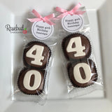 8 Sets #40 Chocolate Covered Oreo Cookie Candy Party Favors CUSTOM TAGS 40th Birthday