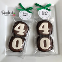 8 Sets #40 Chocolate Covered Oreo Cookie Candy Party Favors CUSTOM TAGS 40th Birthday