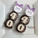 8 Sets #40 Chocolate Covered Oreo Cookie Candy Party Favors CUSTOM TAGS 40th Birthday