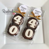 8 Sets #40 Chocolate Covered Oreo Cookies CHEERS to 40 Years LABEL 40th Birthday Party Favors