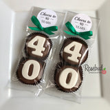 8 Sets #40 Chocolate Covered Oreo Cookies CHEERS to 40 Years LABEL 40th Birthday Party Favors