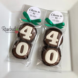 8 Sets #40 Chocolate Covered Oreo Cookies CHEERS to 40 Years LABEL 40th Birthday Party Favors