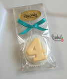 12 NUMBER FOUR #4 Chocolate Covered Oreo Cookie Candy Party Favors 4th Birthday