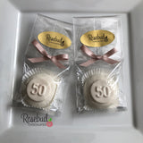 12 NUMBER FIFTY #50 Chocolate Covered Oreo Cookie Candy Party Favors 50th Birthday Anniversary