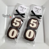8 Sets #50 Chocolate Covered Oreo Cookies CHEERS to 50 Years LABEL 50th Birthday Party Favors