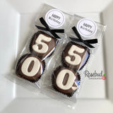8 Sets #50 Chocolate Covered Oreo Cookies 50th Birthday LABEL Party Favors
