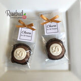 12 #50 Chocolate Covered Oreo Cookie CHEERS to 50 Years SQUARE TAGS 50th Birthday Party Favors