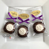 12 NUMBER FIFTY #50 Chocolate Covered Oreo Cookie Candy Party Favors 50th Birthday Anniversary