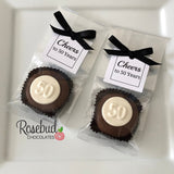 12 #50 Chocolate Covered Oreo Cookie CHEERS to 50 Years SQUARE TAGS 50th Birthday Party Favors