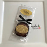 12 NUMBER FIFTY "50 Years" Chocolate Covered Oreo Cookie Candy Party Favors Gold Dusted #50 Birthday Anniversary