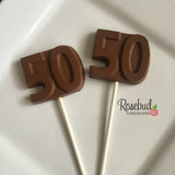 12 #50 Chocolate Lollipop Candy Party Favors 50th Birthday Anniversary