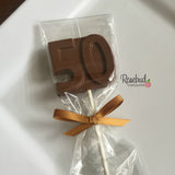 12 #50 Chocolate Lollipop Candy Party Favors 50th Birthday Anniversary