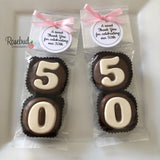 8 Sets #50 Chocolate Covered Oreo Cookie Candy Party Favors CUSTOM TAGS 50th Birthday