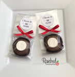 12 #60 Chocolate Covered Oreo Cookie CHEERS to 60 Years LABEL 60th Birthday Party Favors