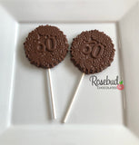 12 NUMBER SIXTY #60 Chocolate Decorative Floral Lollipop Party Favors 60th Birthday