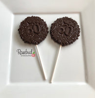 12 NUMBER SIXTY #60 Chocolate Decorative Floral Lollipop Party Favors 60th Birthday