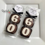 8 Sets #60 Chocolate Covered Oreo Cookies CHEERS to 60 Years LABEL 60th Birthday Party Favors