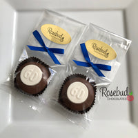 12 NUMBER SIXTY #60 Chocolate Covered Oreo Cookie Candy Party Favors 60th Birthday