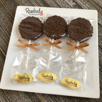 12 NUMBER SIXTY-FIVE #65 Chocolate Decorative Floral Lollipop Party Favors 65th Birthday