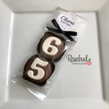 8 Sets #65 Chocolate Covered Oreo Cookies CHEERS to 65 Years LABEL 65th Birthday Party Favors