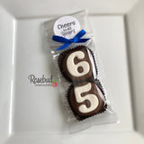 8 Sets #65 Chocolate Covered Oreo Cookies CHEERS to 65 Years LABEL 65th Birthday Party Favors