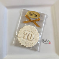 12 NUMBER SEVENTY #70 Chocolate Floral Candy Party Favors 70th Birthday