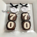 8 Sets #70 Chocolate Covered Oreo Cookie CHEERS to 70 Years Tags Birthday Party Favors
