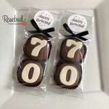 8 Sets #70 Chocolate Covered Oreo Cookies 70th Birthday LABEL Party Favors