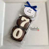 8 Sets #70 Chocolate Covered Oreo Cookie Candy Party Favors CUSTOM TAGS 70th Birthday