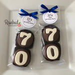 8 Sets #70 Chocolate Covered Oreo Cookie Candy Party Favors CUSTOM TAGS 70th Birthday